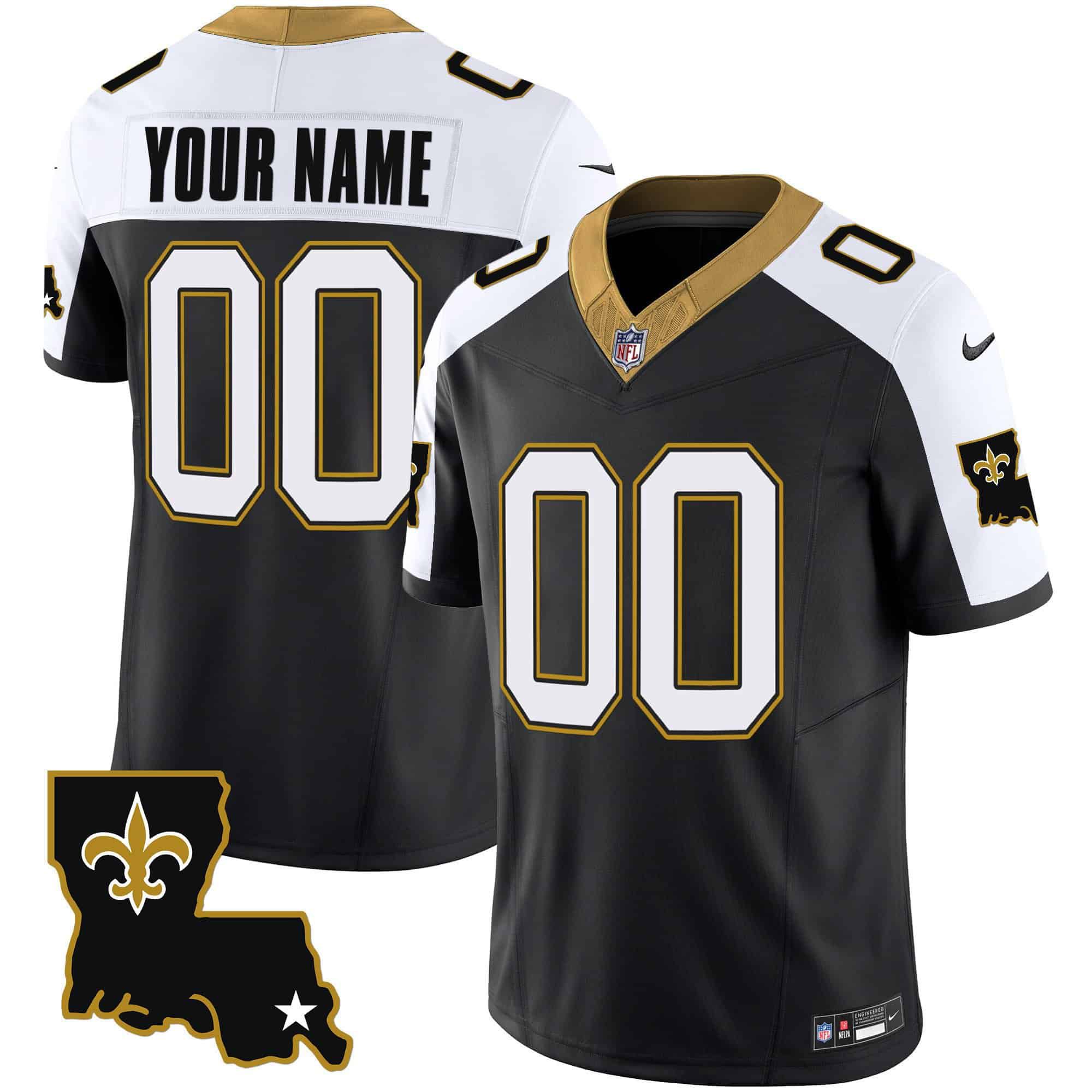 Men New Orleans Saints Black 2024 Nike 1987 Legacy Vapor Custom NFL Jersey